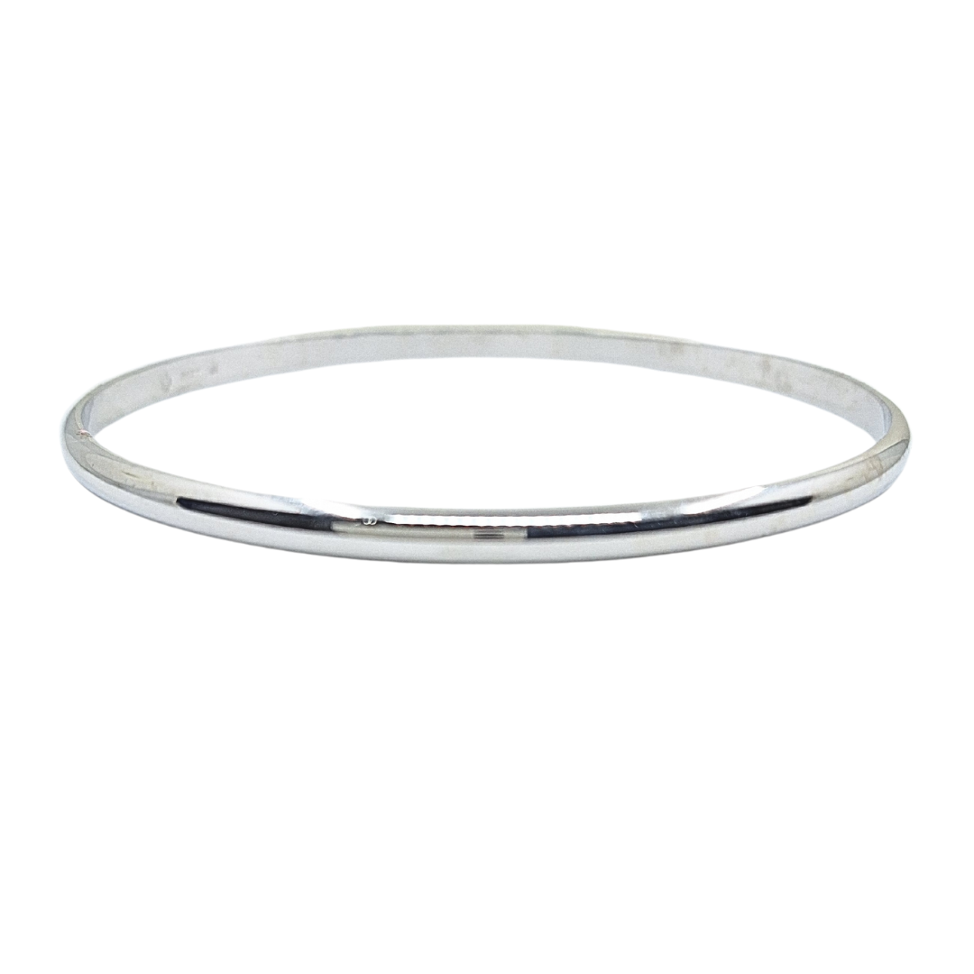 9ct White Gold Plain Slave Bangle