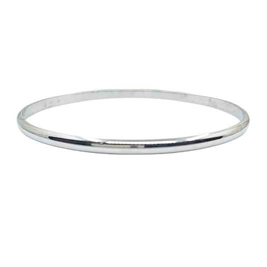 9ct White Gold Plain Slave Bangle