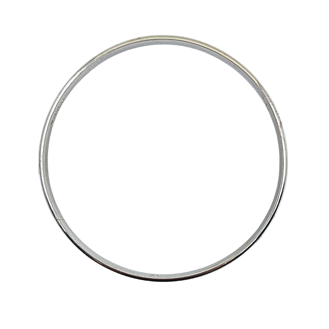 9ct White Gold Plain Slave Bangle