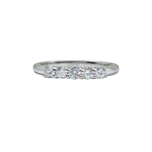 18ct White Gold Diamond 5 Stone Eternity Ring 0.31ct