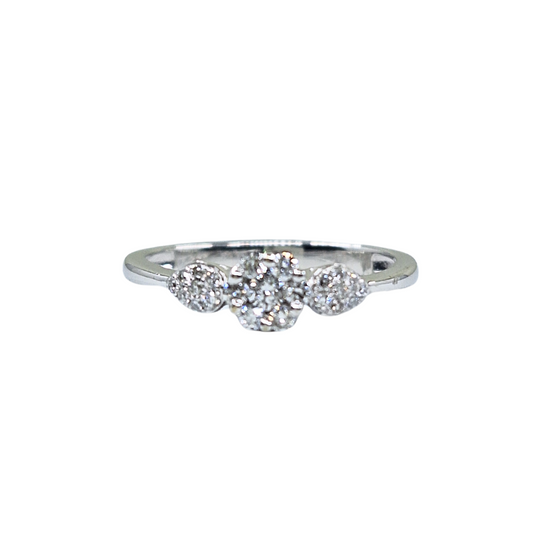 9ct White Gold Diamond Cluster Ring