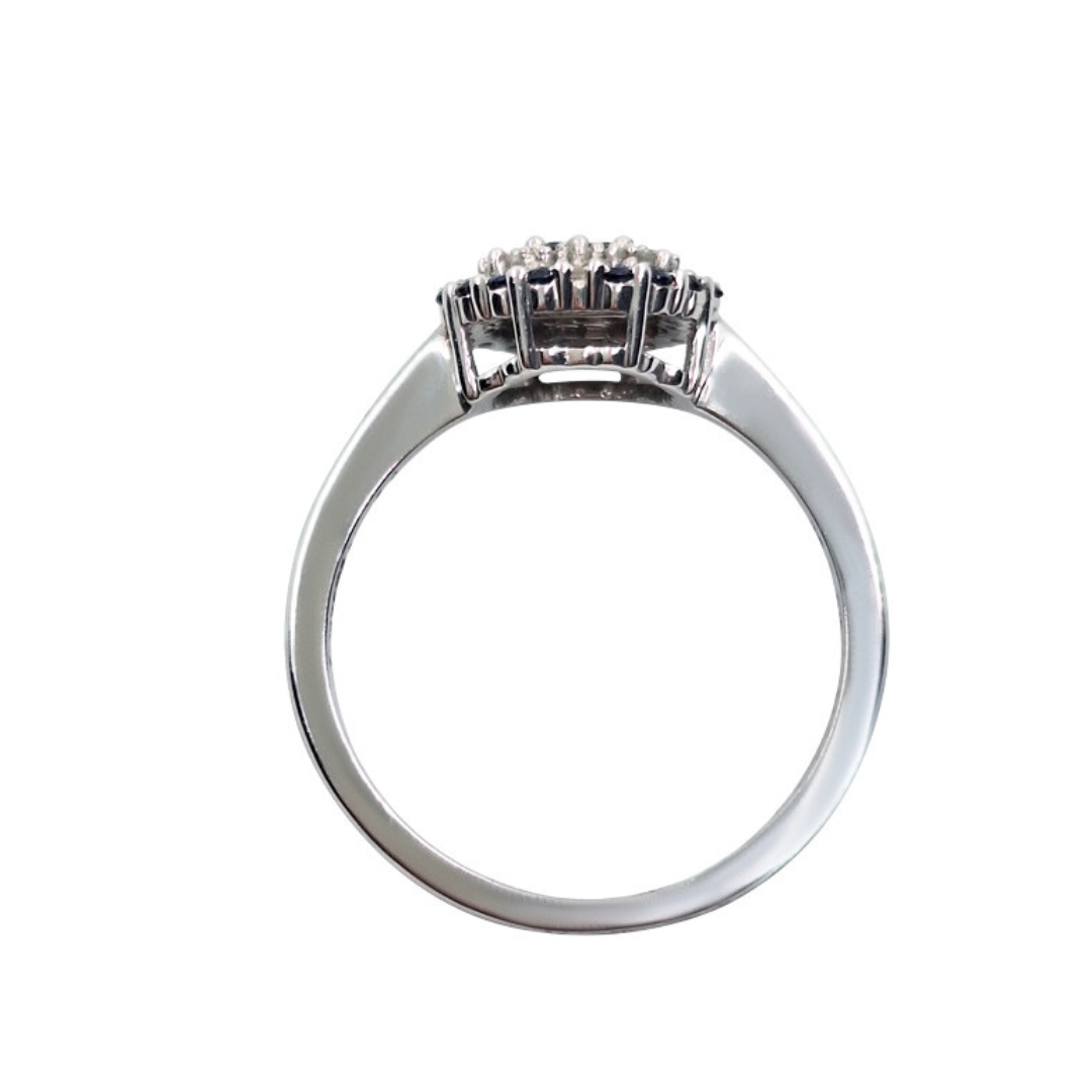 9ct White Gold Sapphire & diamond Cluster Ring