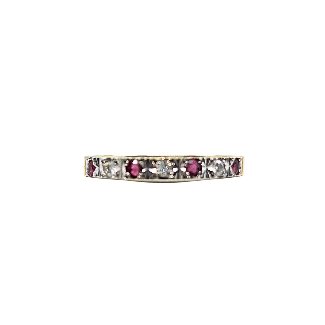 9ct Yellow Gold Ruby & Diamond Eternity Ring