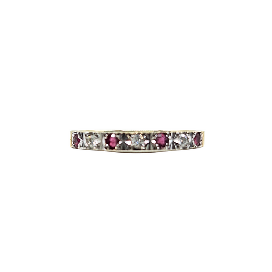 9ct Yellow Gold Ruby & Diamond Eternity Ring
