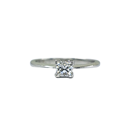 18ct White Gold Princess Cut Diamond Solitaire Ring 0.25ct