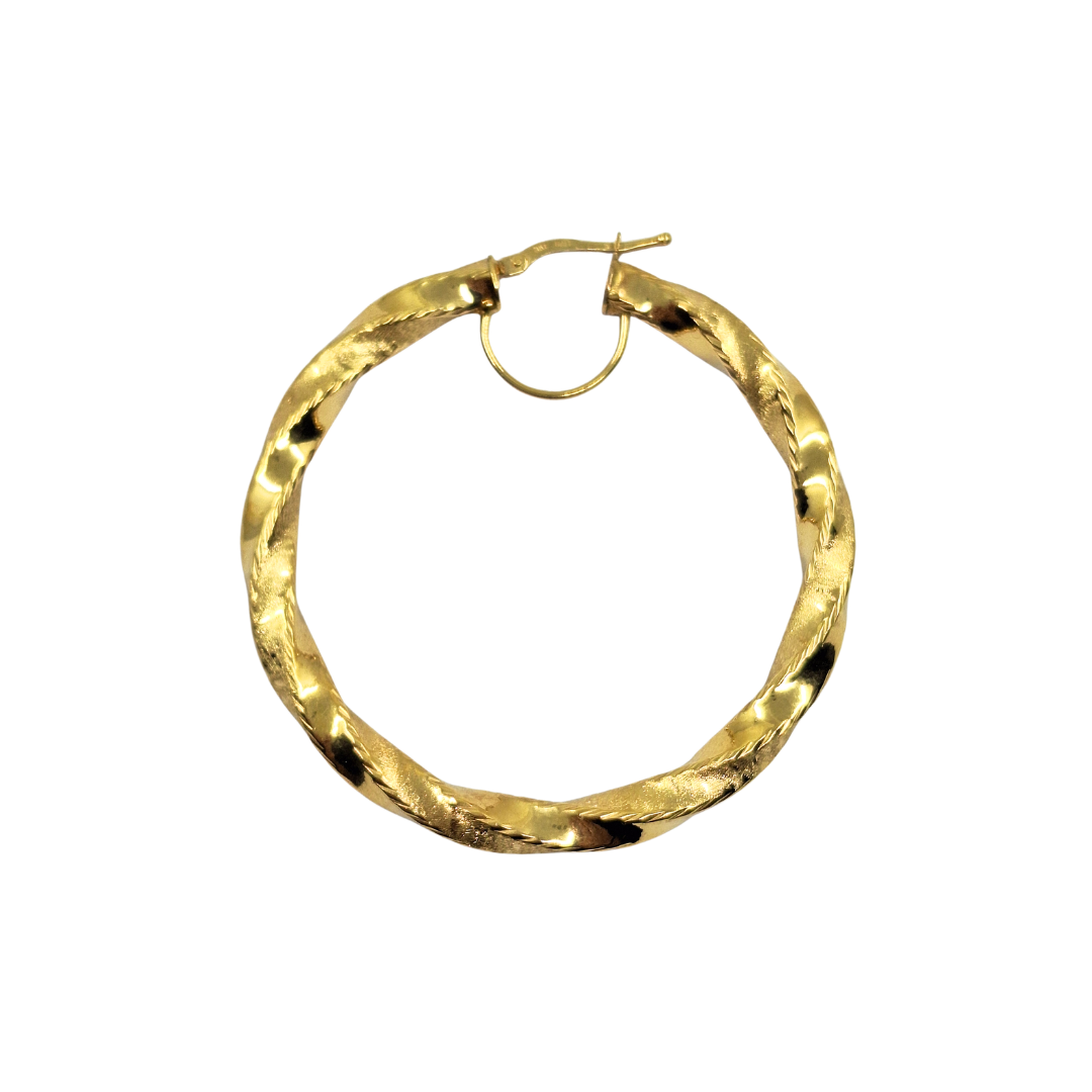9ct Yellow Gold Twist Creole Earrings