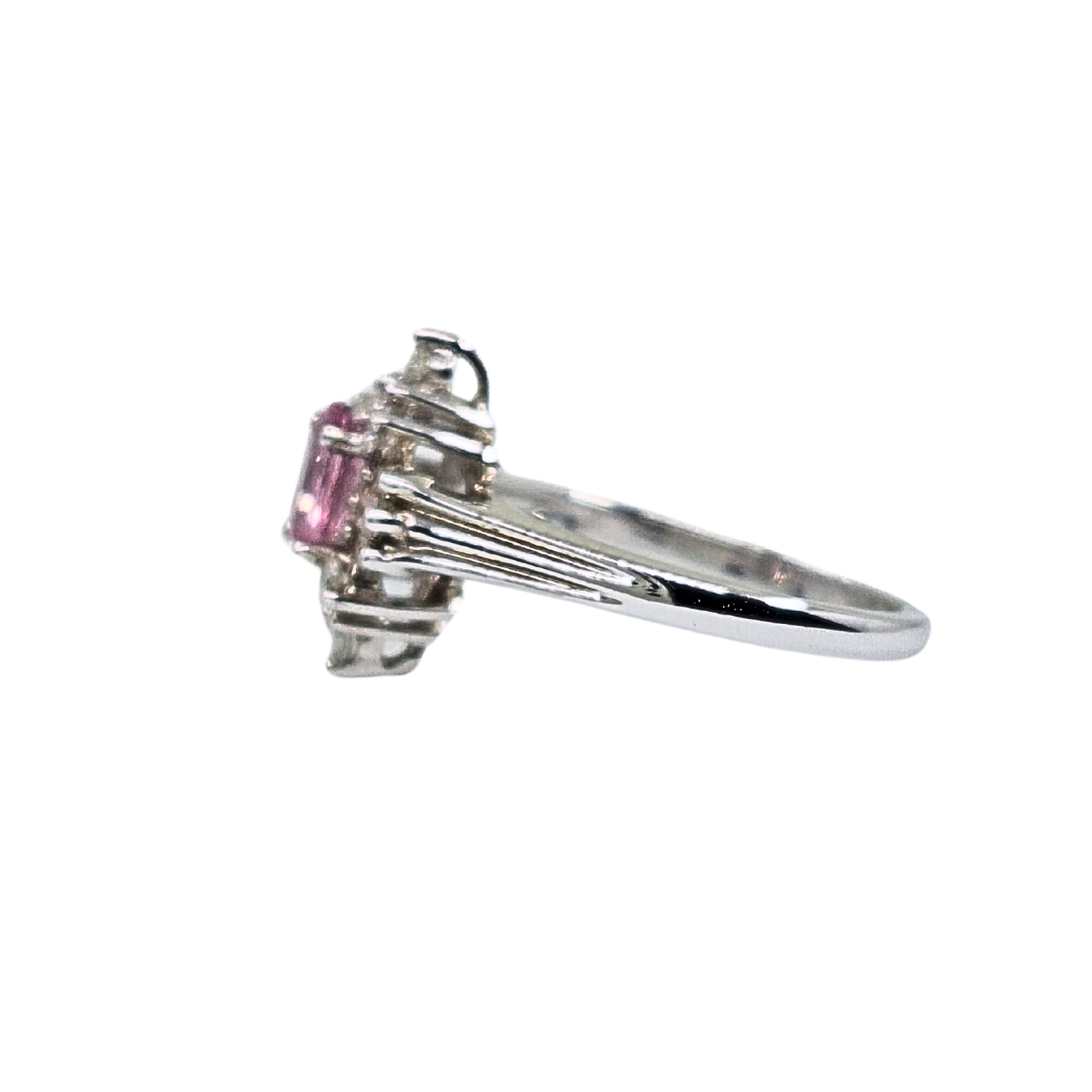 9ct White Gold Ruby & Diamond Cluster Ring