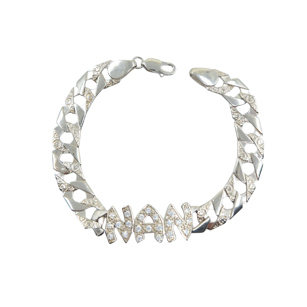 Silver Cubic Zirconia Nan Bracelet 7.5"