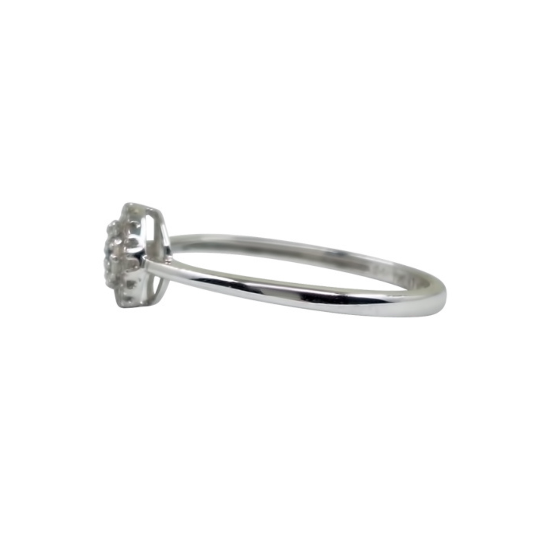 9ct White Gold Sapphire & Diamond Cluster Ring