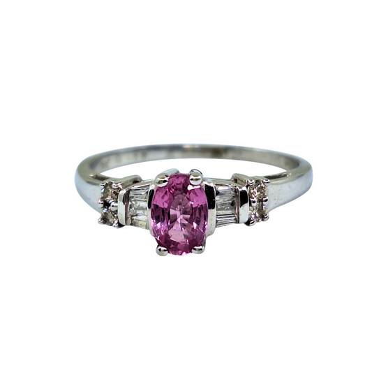 9ct White Gold Ruby & Diamond Ring