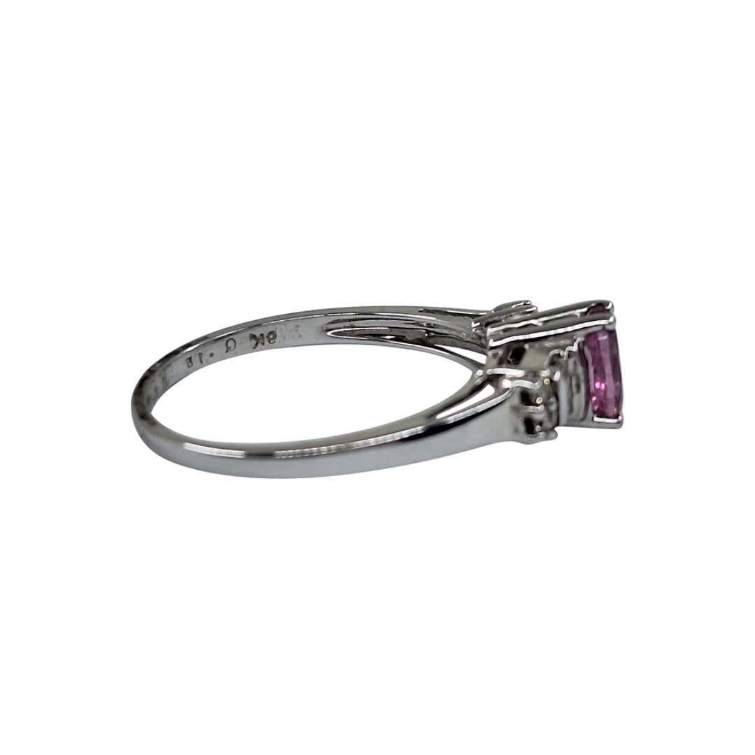 9ct White Gold Ruby & Diamond Ring