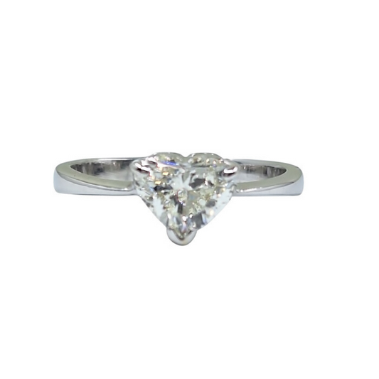 18ct White Gold Heart Shape Diamond Solitaire Ring