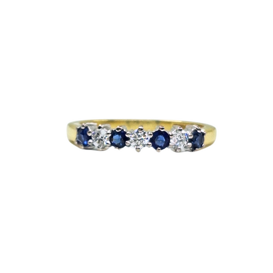 18ct Yellow Gold Sapphire & Diamond Eternity Ring