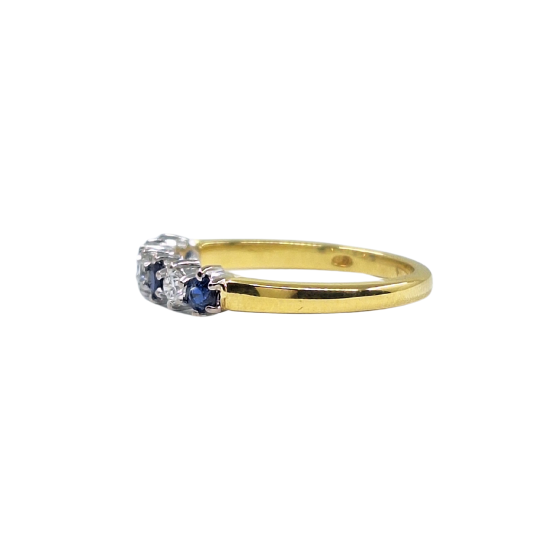 18ct Yellow Gold Sapphire & Diamond Eternity Ring