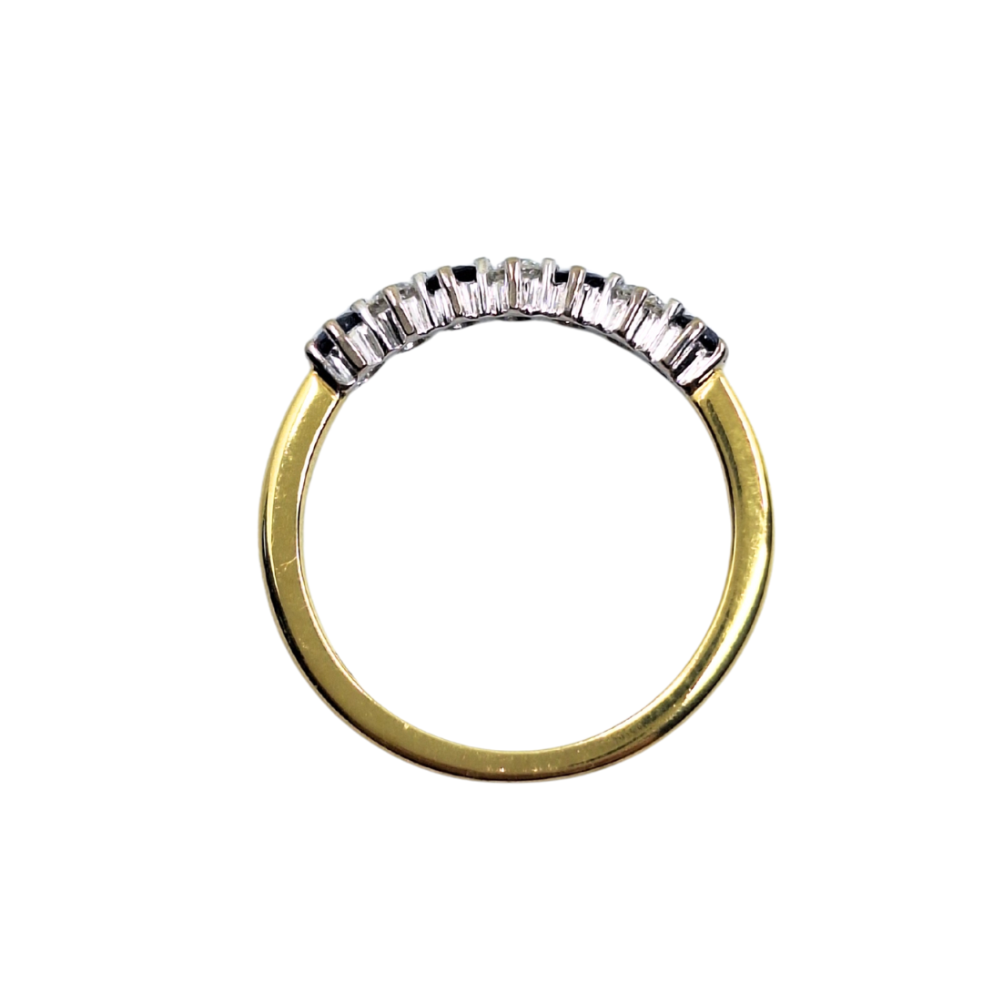 18ct Yellow Gold Sapphire & Diamond Eternity Ring
