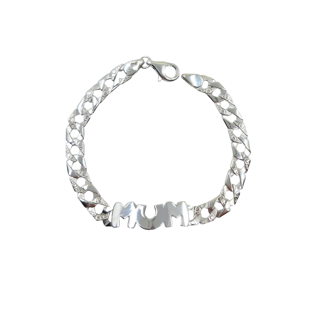 Silver Plain Mum Bracelet 7.5"