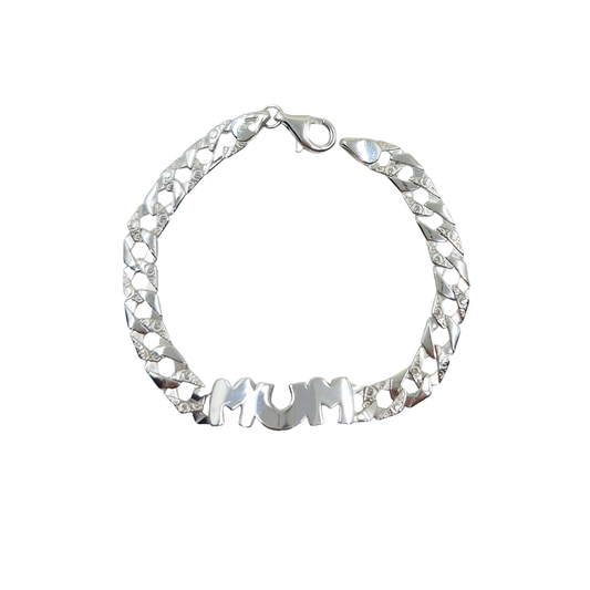 Silver Plain Mum Bracelet 7.5"