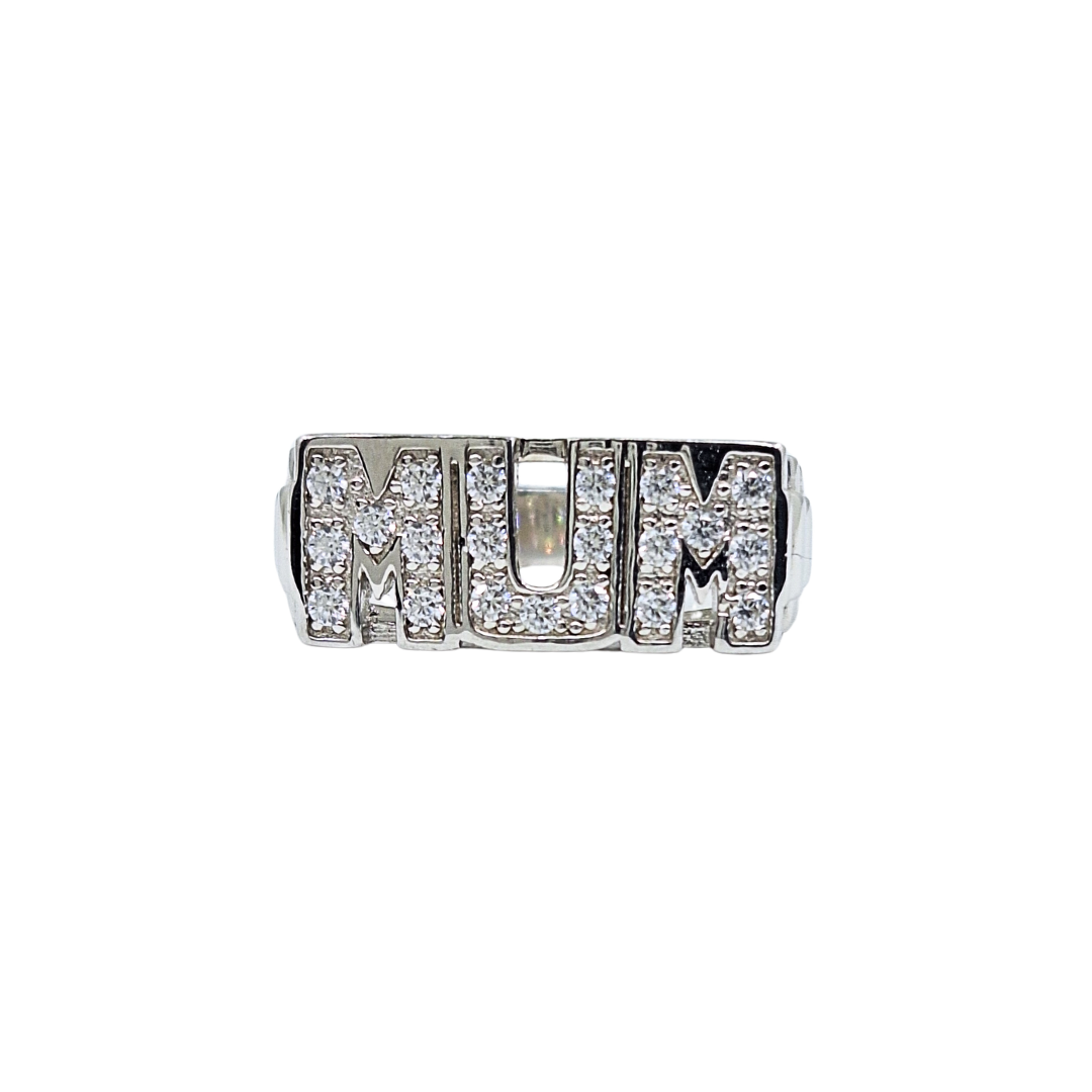 Silver Cubic Zirconia Mum Ring