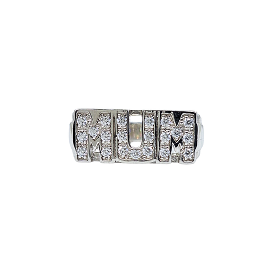 Silver Cubic Zirconia Mum Ring