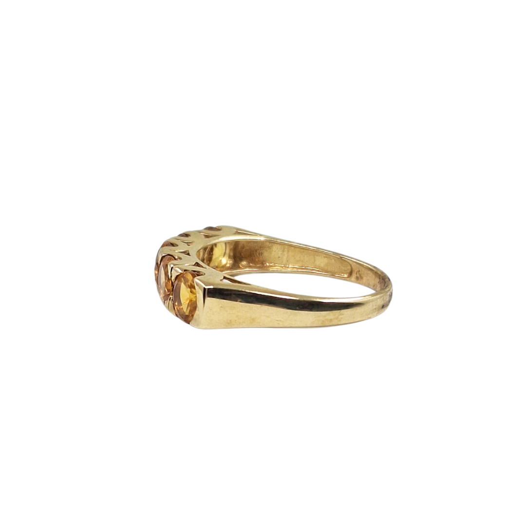 9ct Yellow Gold Citrine 5 Stone Eternity Ring