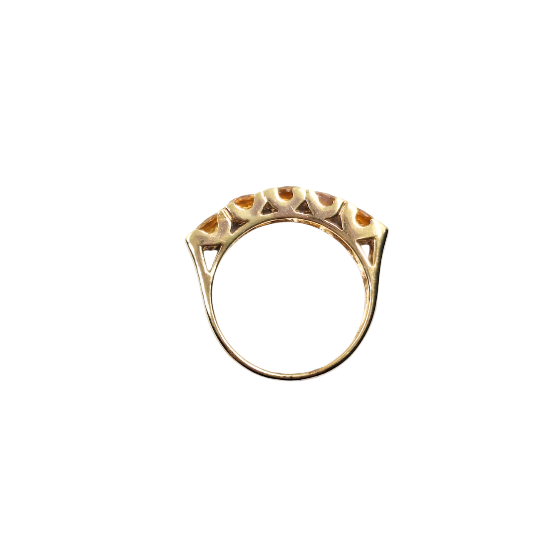 9ct Yellow Gold Citrine 5 Stone Eternity Ring