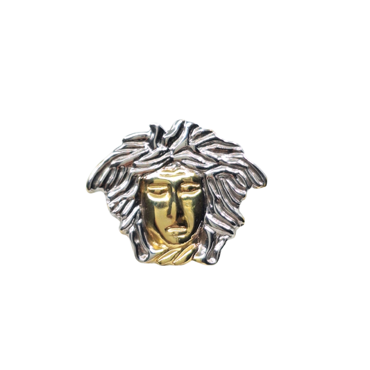 14ct Yellow & White Gold Versace Style Medusa Head Ring