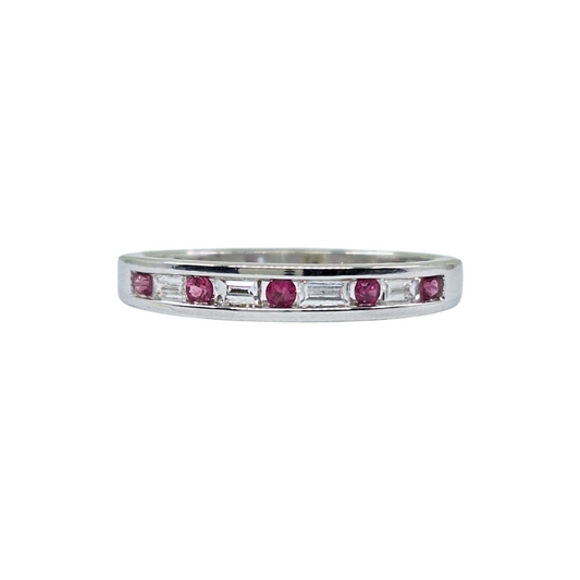 18ct White Gold Ruby & Diamond Eternity Ring
