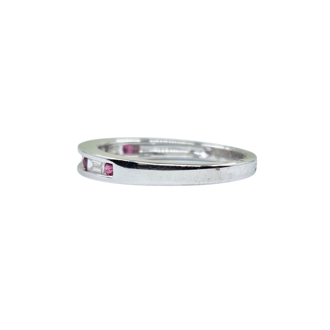18ct White Gold Ruby & Diamond Eternity Ring