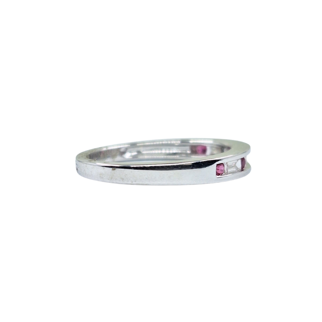18ct White Gold Ruby & Diamond Eternity Ring