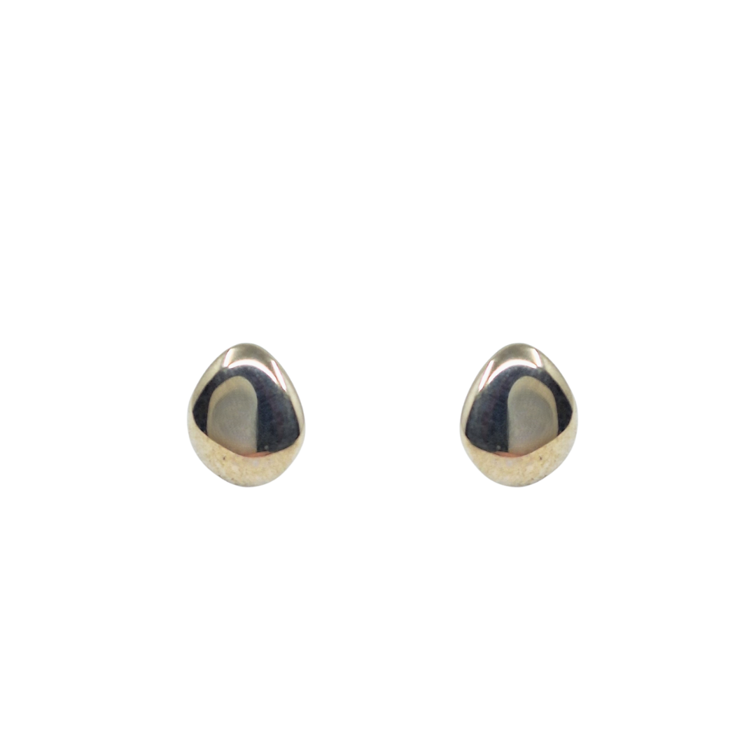 Silver Pebble Shape Stud Earrings
