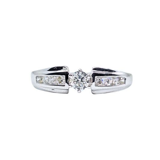9ct White Gold Diamond Solitaire Ring