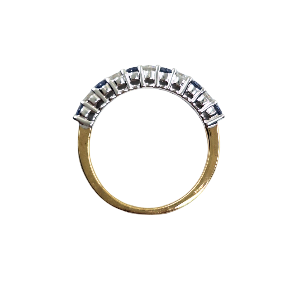 9ct Yellow Gold Sapphire & Diamond Eternity Ring