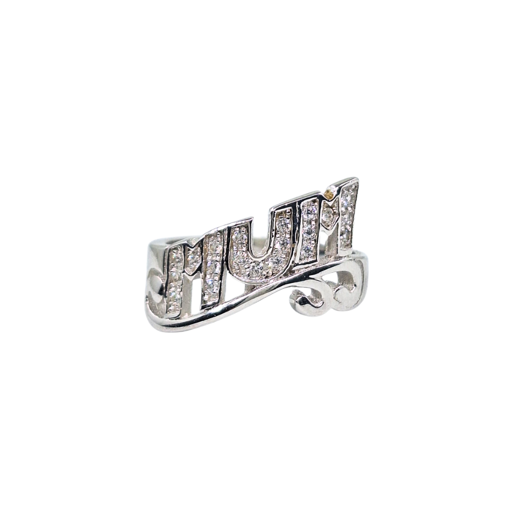 Silver Cubic Zirconia Mum Ring