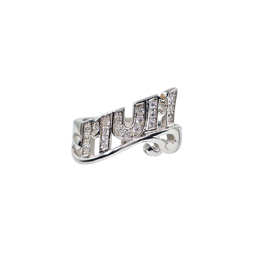 Silver Cubic Zirconia Mum Ring