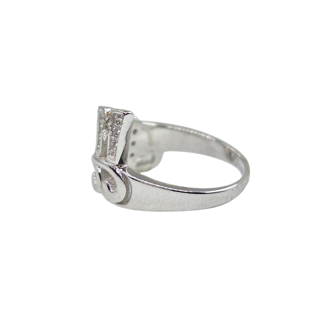 Silver Cubic Zirconia Mum Ring