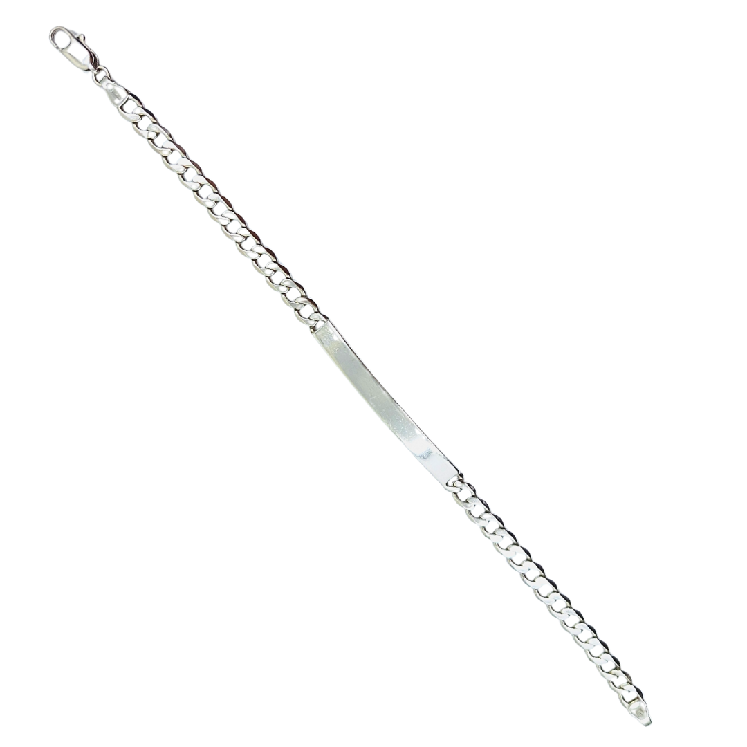 9ct White Gold Identity Bar Bracelet