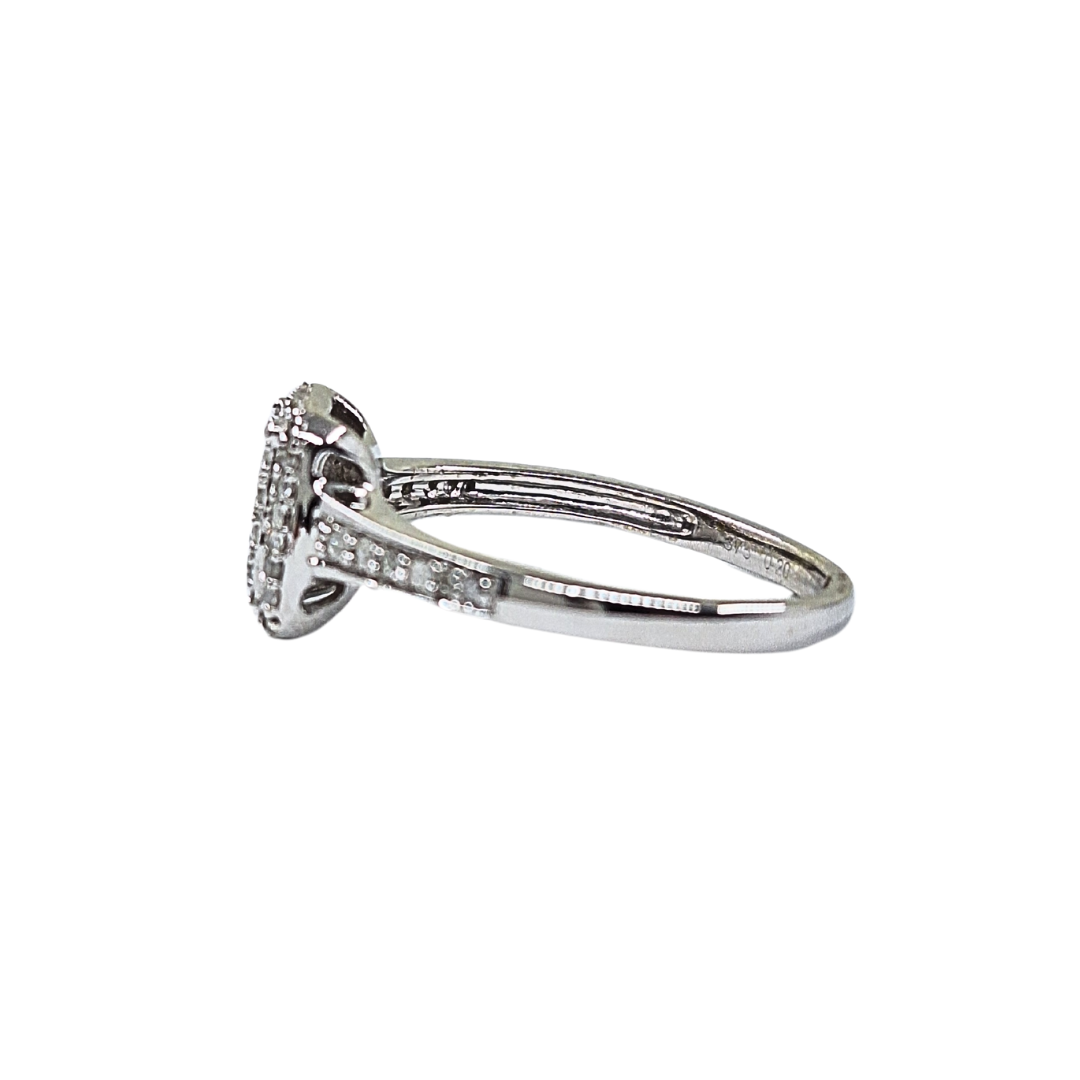 9ct White Gold Diamond Cluster Ring 0.2ct