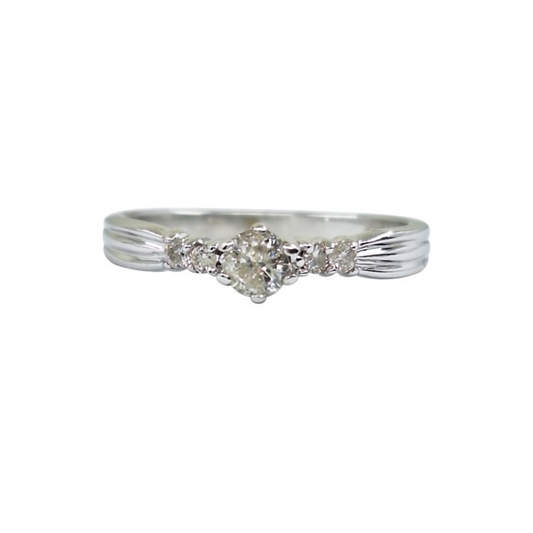 9ct White Gold Diamond 5 Stone Ring