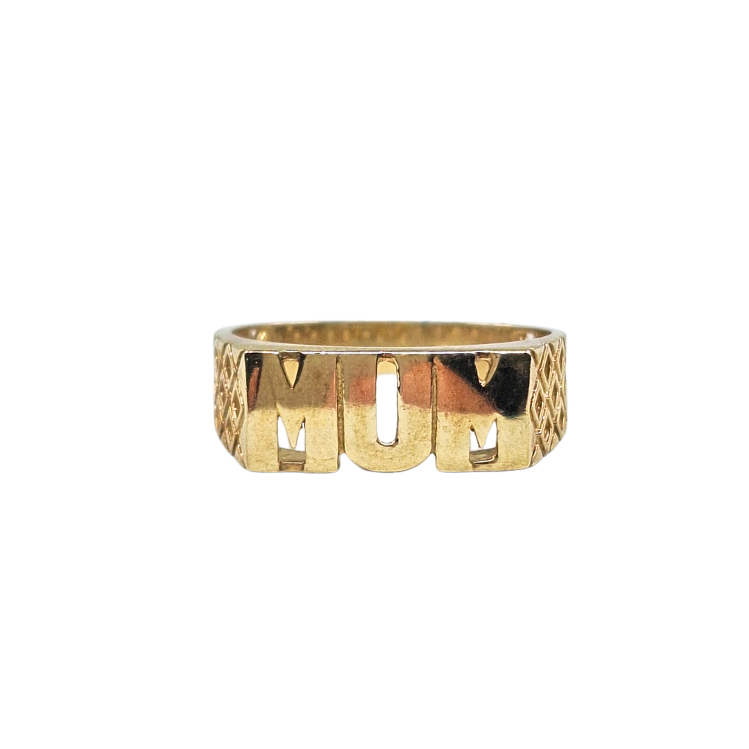 9ct Yellow Gold Plain Mum Ring