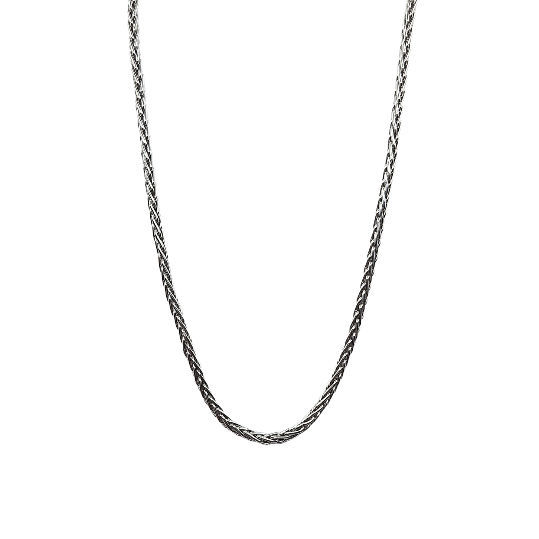 9ct White Gold Wheat Link Chain 18"