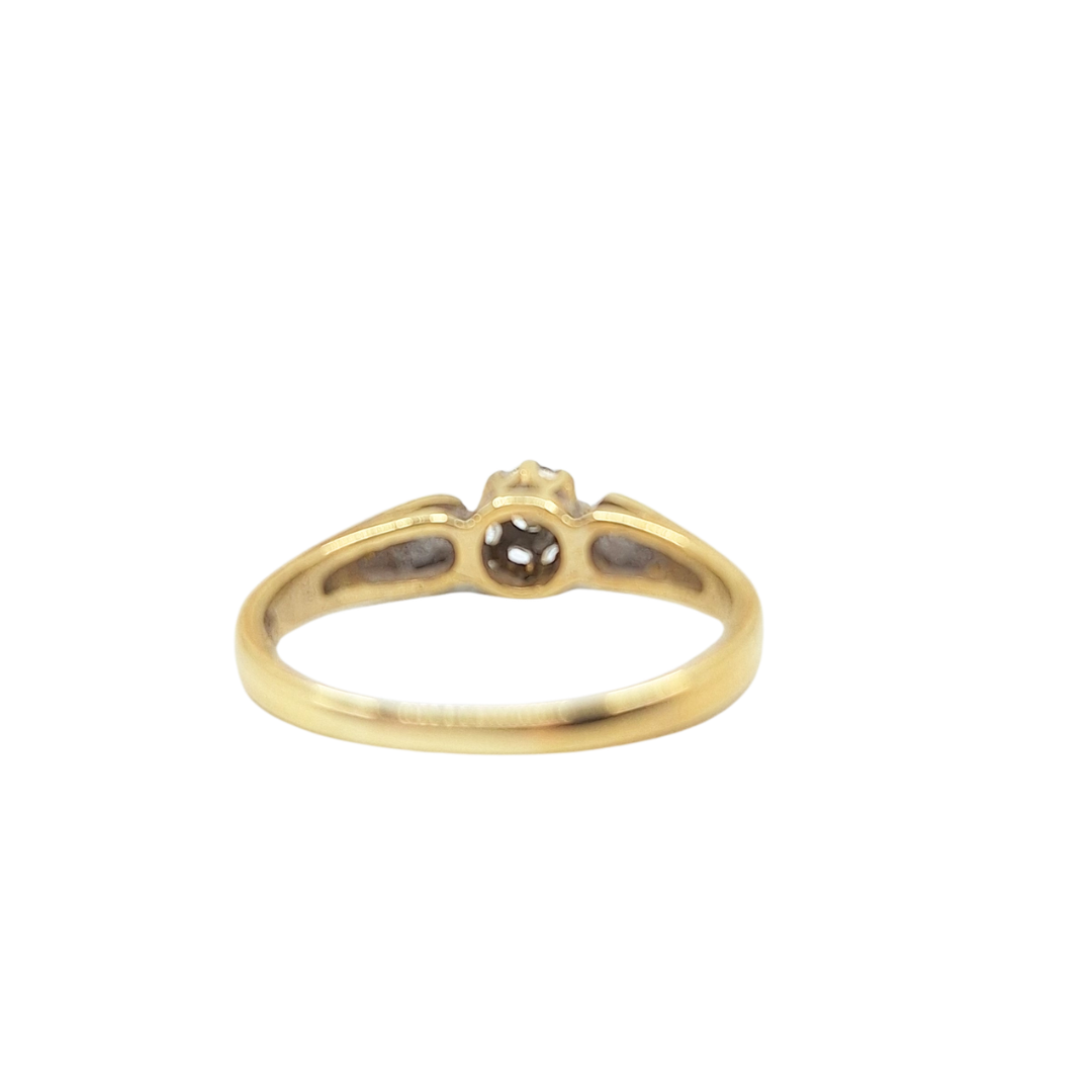 9ct Yellow Gold Illusion Set Diamond Solitaire Ring