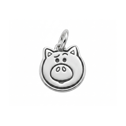 Sterling Silver Toy Pig Character Charm