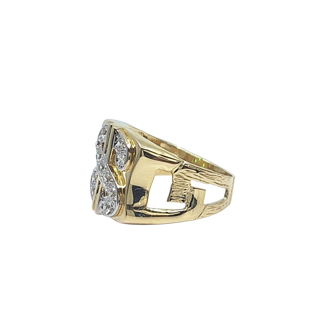 9ct Cubic Zirconia Gents Ring