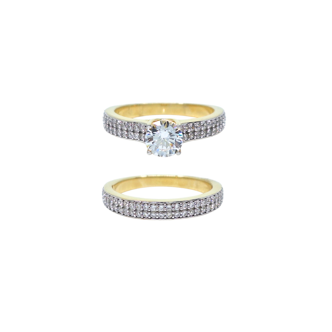 9ct Yellow Gold Cubic Zirconia Ring Set