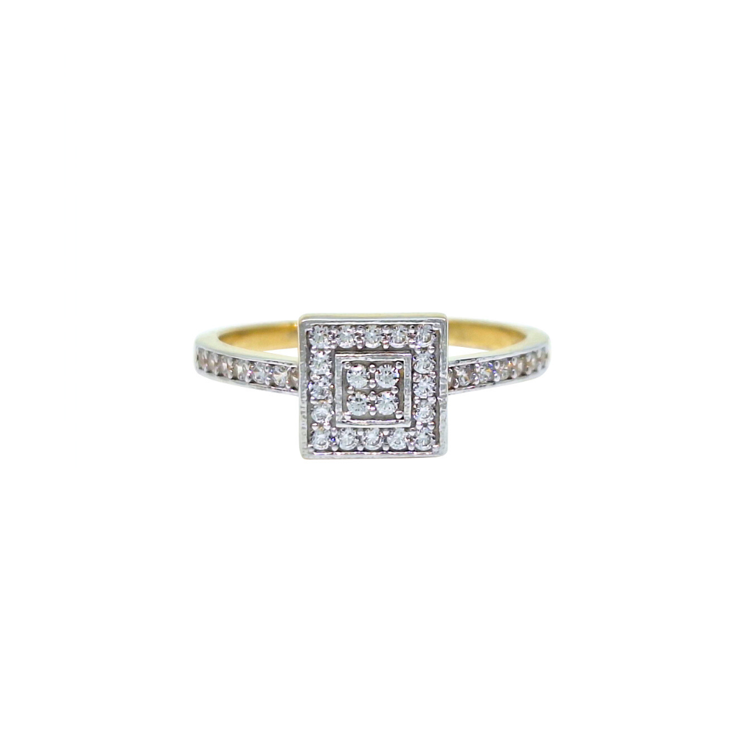 9ct Yellow Gold Cubic Zirconia Ring Set