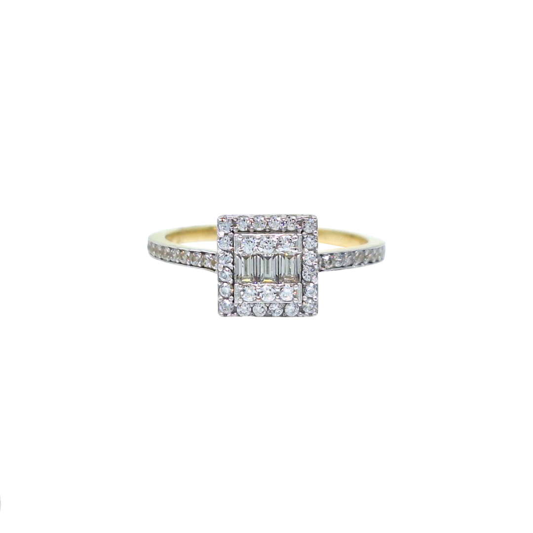 9ct Yellow Gold Cubic Zirconia Ring Set