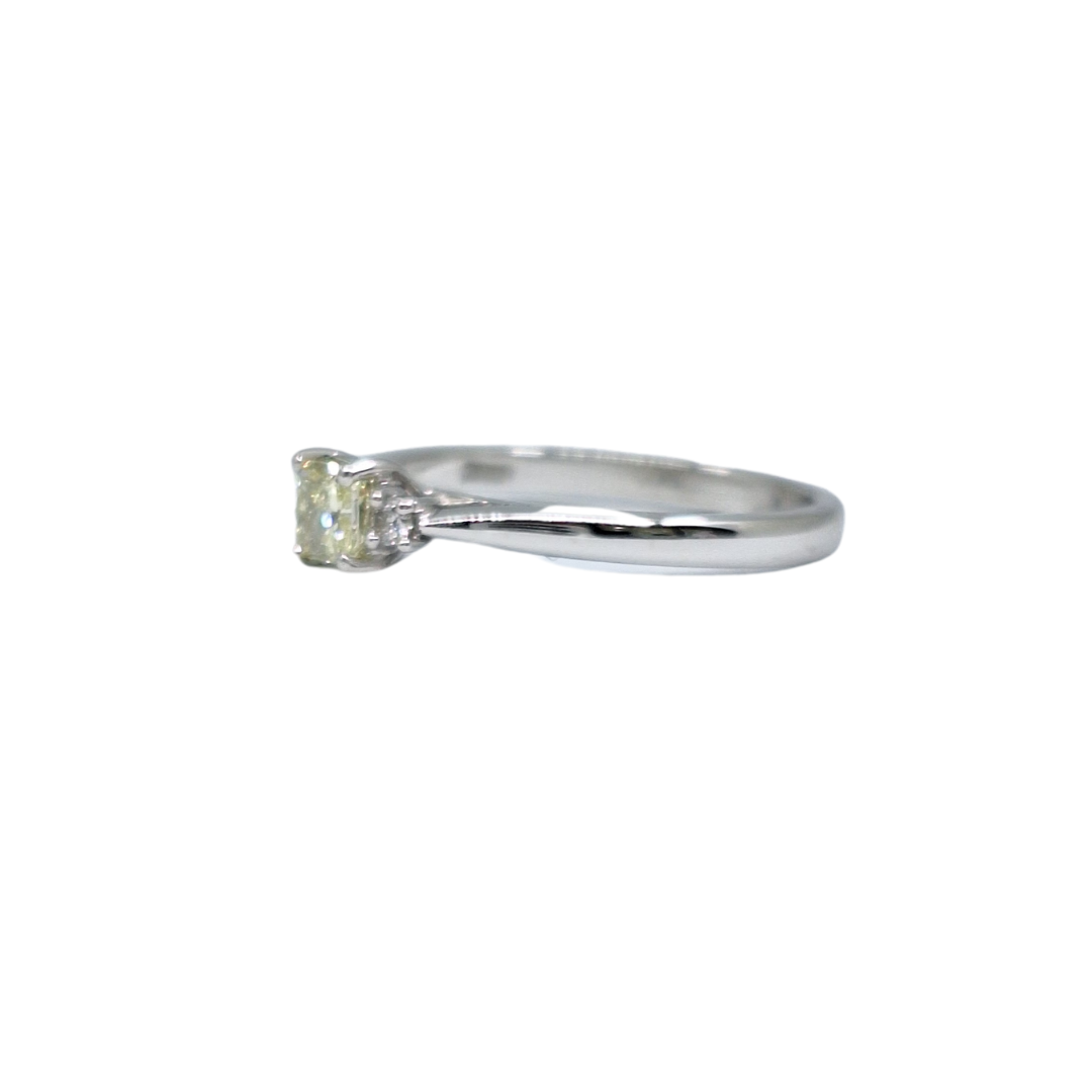 18ct White Gold Yellow Diamond Three Stone Ring