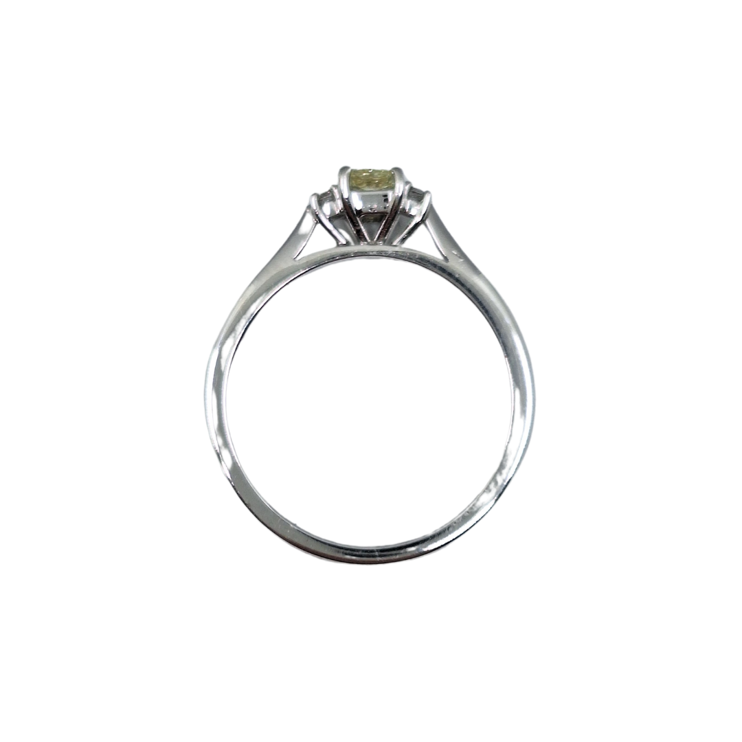 18ct White Gold Yellow Diamond Three Stone Ring