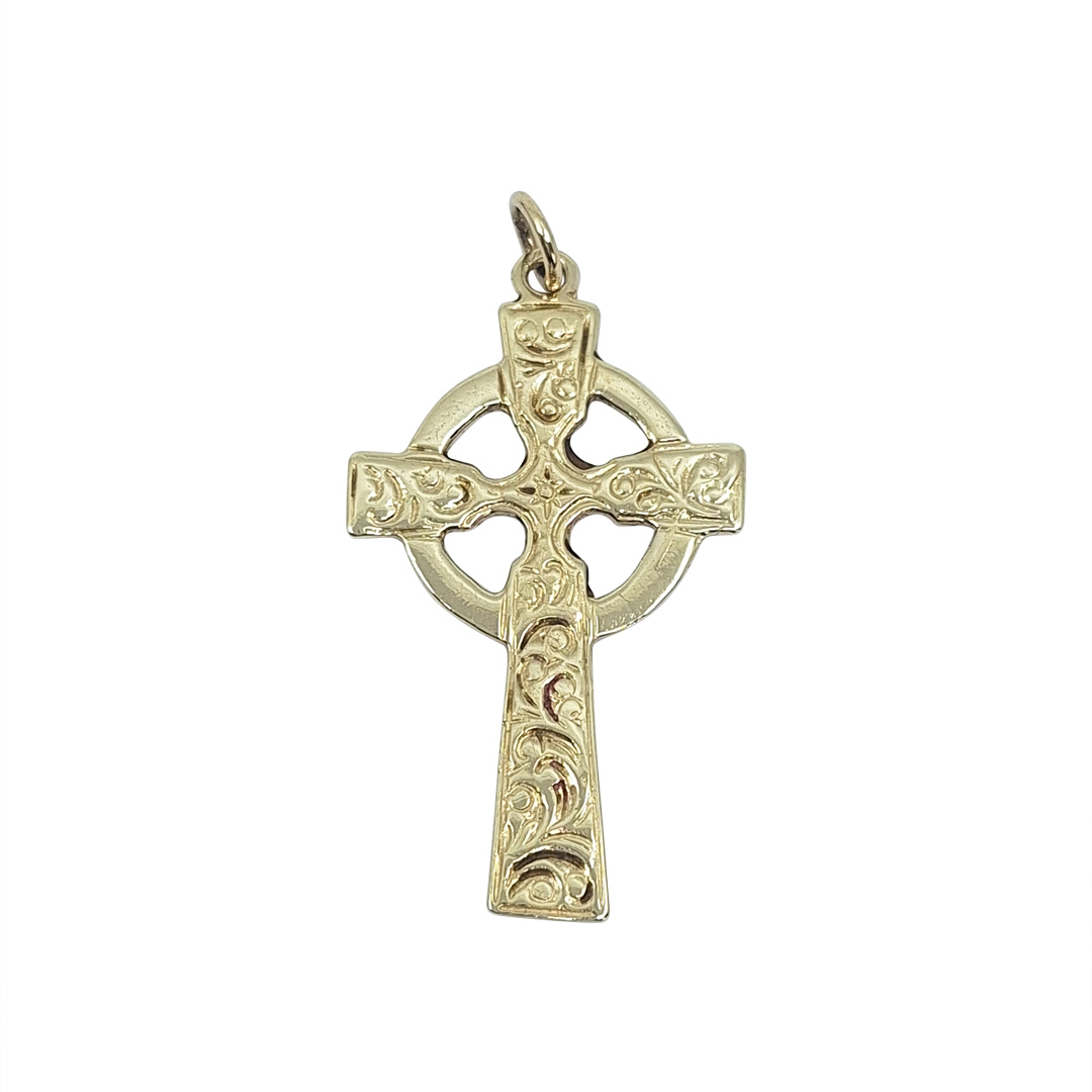 9ct Yellow Gold Celtic Cross Pendant