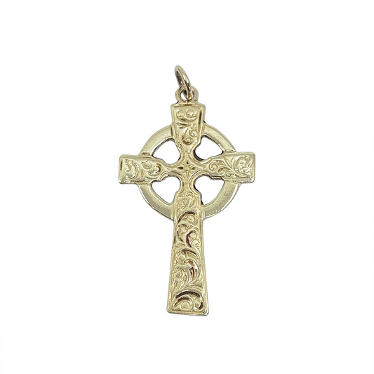 9ct Yellow Gold Celtic Cross Pendant